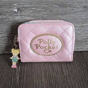 Polly Pocket Small Wallet Credit Card Holder Snap & Zipper Close